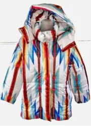 NEW Pendleton x Aqua Women's Puffer Jacket Lined Full Zip Geometric Small Aztec