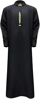 [Sweejim] Mens Muslim Embroidery Long Robe Islamic Dubai Saudi Abayas Prayer Kaftan Jubba Thobe