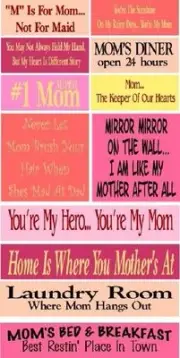 12 Pc Set Mothers Day STENCIL TW9 Reusable Mylar Stencils