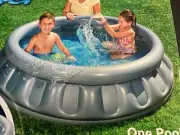Bestway H2O GO Spaceship Inflatable Blow Up Kids Swimming Pool Silver Gray 60”