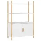 Highboard White 80X40x121 Cm Engineered Wood pine wood Sideboards & Buffets