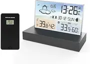 Transparent Weather Station Glass Screen Thermometer Weather Digital Humidity Hygrometer Temperatur Forecast Monitor