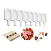 8 Cell Silicone Frozen Ice Cream Mold Juice Popsicle Maker Ice Lolly Mould AU %