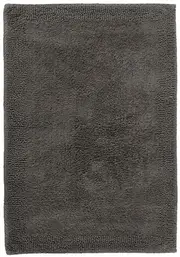 Border Cotton Bath Mat Charcoal