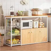 LYWY Kitchen Organizer Rack, 3-Tier Utility Storage Shelf Rack Microwave Stand Free Standing Coffee Stand Steel Organizer Rack (Color : White, Size : C)