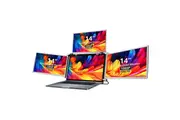 Trion 14" FHD Portable Monitor Quad Screen with One-Cable Triple Display Screen Extender for Laptops (Win10+, Mac M1/M2/M3) (AU Version)