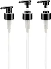 Segbeauty Soap Dispenser Pump Head, 3 Pieces Pump Replacement for Shampoo and Conditioner Dispenser, Fits Most Shampoo Bottles with 2.5cm Neck Size, Black Plastic Pump