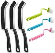 6 Pcs Crevice Cleaning Brush Under Rim Toilet Brush Toilet Edge Brush Curved Toilet Brush Gaps Cleaning Brush Window Groove Brush Multifunctional Corner Rim Cleaning for Bathroom Kitchen