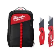 Milwaukee Tool Bags Low Profile Backpack w/ Fastback Knives in Black (2-Pack)