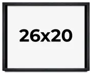 26x20 Shadow Box Frame Black | 1 Inches Deep Real Wood Farmhouse Shadowbox Displ