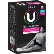 U by Kotex Thinx Period Undies Full Brief Heavy Size 18 each