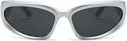 [TOZLU] New Y2K Sports Punk Sunglasses Women Sun Men Fashion Colorful Glasses Mirror Square Eyewear UV400 A5J6 Lux Goggle