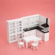 1/12 Dollhouse Mini Kitchen Dinning Room Furniture Cabinet Table Chair set