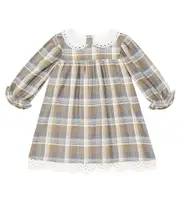 [C'era Una Volta] C'era Una Volta Frankie checked cotton dress M 6 grey