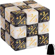24 Pieces MTG Dice Counter Magic The Gathering Counters +1/+1 Life Tokens Negative Plus One Dice Set for MTG, TCG, Card Games Accessories