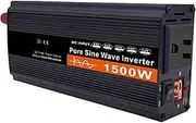 1500 Watts Pure Sine Wave Power Inverter DC to AC Converter, Low Frequency Solar Power Inverter Charger with LED Display & AC Outlets for Home Camping RV(Size:60V to 110V)