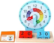 WEKAMOS 1Set Wooden Clock Educational Learning Clock for Promotes Cognitive Development and Hand Eye Coordination for Parents and Interactive Learning