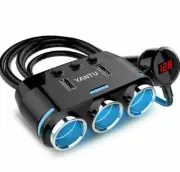 3 Way Multi Socket Car Cigarette Lighter Splitter Dual USB Charger Adapter 12V
