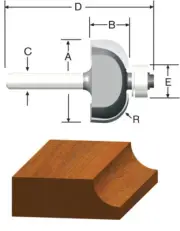 Vermont American 1-1/2 in. Carbide Tipped Cove Router Bit