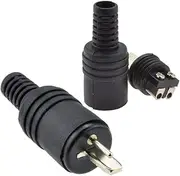 Calvas 2 Pin DIN Plug Speaker and HiFi Connector Screw Terminals Connector - 2 Pack, Brass, Line Connector, Screw Terminal