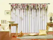 Neatly Arranged Velvet 3D Curtains Blockout Photo Printing Curtains Drape Fabric