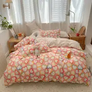 Love Hearts Quilt Doona Duvet Cover Pillow Case Set