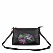 Luxury Women Shoulder Bags Handmade Embossing Hand Painted Genuine Cowhide Pu Leather Ladies Handbag
