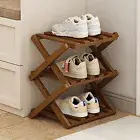 Storage Rack Space-saving Shoe Cabinet Wooden Organizer with Folding Design