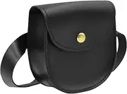 [Gnaillxc] Kids' Mini Crossbody Bag | Adjustable PU Leather Strap | Ideal for Girls' Picnics, Shopping, Parties, & Travel - Waist & Shoulder Bag, Black