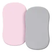 Elastic Fitted Baby Bassinet Sheet Soft Microfiber Nursery Bedding Colorful Baby Bassinet Sheets set for Boy & Girls pink and gray