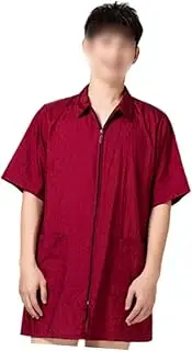 OATIPHO Hair Dye Clothes Short Sleeve for Men and Women Comfortable Red Hair Treatment Outfit with Pocket Design Easy to Clean Fashionable Turn Down Collar