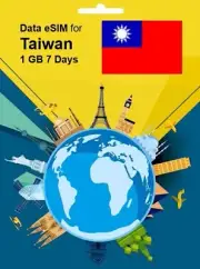 SALE! Taiwan Travel SIM Card DATA eSIM 1GB 7Days QR Code 1 Day Delivery