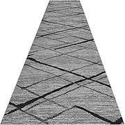 Runner Rug Grey Hallway Runner Black and Grey Carpet 100% Woven Cotton Washable Gray Indoor Outdoor Rug Runner for Kitchen/Laundry Room/Doorway/Bedroom (Color : Gray, Size : 80x350cm)