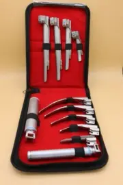 Laryngoscope Mac + Miller Set of 9 BLADES & 2 HANDLES EMT Anesthesia Intubation