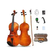 Violin 4/4 Full Set Violin for Beginners & Adults Solid Wood Fiddle with Hard...