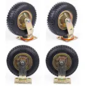 4x 8 Inch Castor Caster Wheels Pneumatic Tyres Trolley Cart Wheelbarrow Wheel