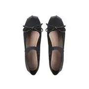 Elastic Strap Ballet Flats Black - 37