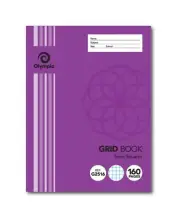Olympic Grid Book 5mm Squares 160 Pages 255 x 175mm Purple G2516 140794