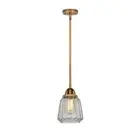 Innovations Chatham 1 Light 8.5" Mini Pendant, BB/Clear; Ribbed - 288-1S-BB-G142