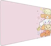 Pink Kawaii Girly Gaming Mouse Pad, Cute Long Extended XXL Desk Mat, Extra Large Mousepad Girl Keyboard Pads for Work Game Office Home, 35.4'' X 15.7''