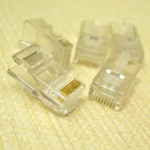 鍍金三叉水晶頭 8P8C RJ45 Cat5 STP FTP『1顆』 網路線 接頭【DD305】