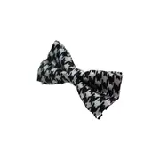 Boys White & Black Houndstooth Patterned Bow Tie