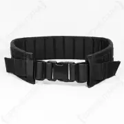 Black MOLLE Modular Belt - Tactical Padded Airsoft Army Military Webbing New