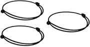 [SUSVIJ] EVIL EYE BLACK THREAD EvilEye Pack Of 3 Black Thread Anklet Stylish Adjustable Nautical Braided Rope Wrist Band for Men Women Girls Boys (Black), One Size, Thread, no gemstone
