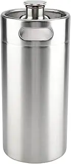 4L Beer Keg,304 Stainless Steel Draft Beer Bottle Mini Keg Portable Beer Cider Dispenser for Homebrewing