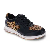 Revere Boston Zip Sneaker - Black/Leopard