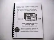 Manual: Precision PACO 660 Tube Tester Instructions Schematic Tube Data & MORE!