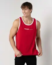[Quiksilver] Quiksilver Men's Quik International Tank Top Top in Salsa Red Size 2XL 2XL Salsa Red