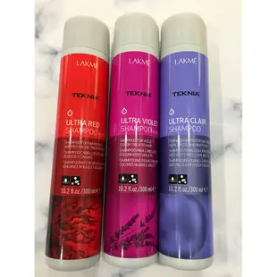 *小妞美髮精品百貨* LAKME 萊肯 矯色 紫綴 艷紅 洗髮精 300ML 去黃補色 矯色 萊肯洗髮 補色洗髮