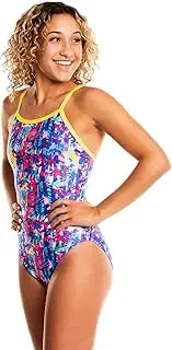 [Flow Swim Gear] Flow Funky Swimsuits for Girls - Size 23 to 30 One Piece Competition Swim Suit in Eight Rad Swimsuit Designs